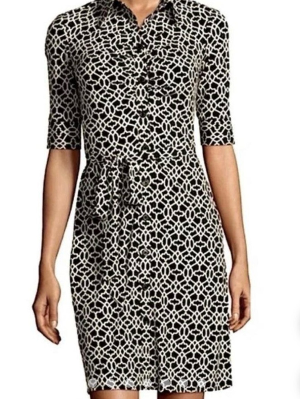 Laundry by Shelli Segal Geometric Print Belted Shirt Dress Size 12